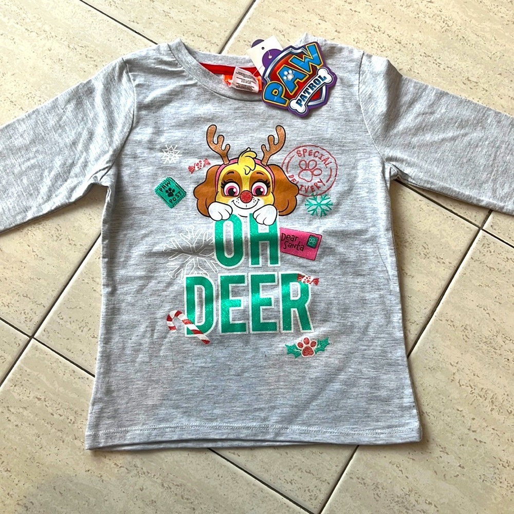 NWT Christmas Paw Patrol shirt